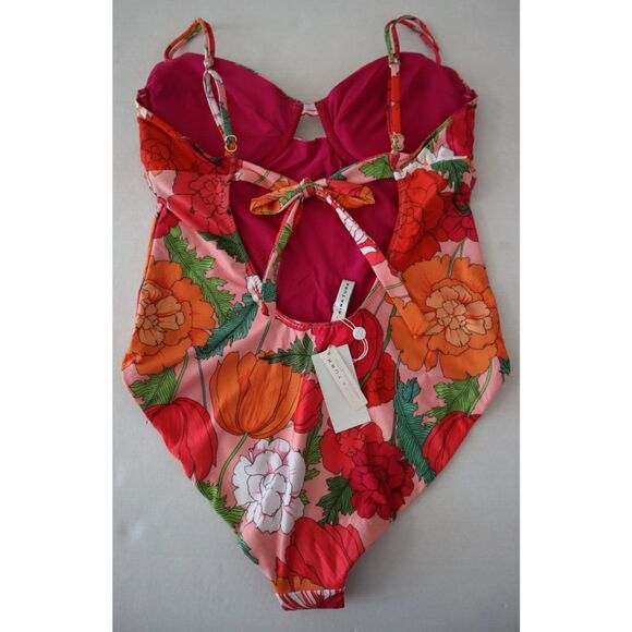 Trina Turk Women's Sz 12 Multi Sunny Bloom Underwire One Piece Swimsuit - Picture 9 of 12